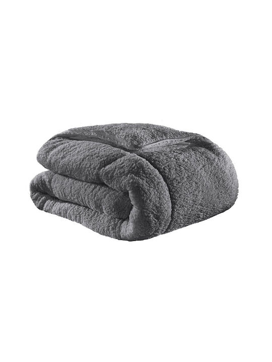Guy Laroche Duvet Cover with Hollowfiber Filling Queen 220x240cm Mouton Anthracite 640 GSMGsm