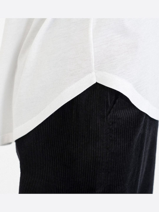 Organic Λευκό White Μακρυμάνικο Γυναικείο Top Λευκό