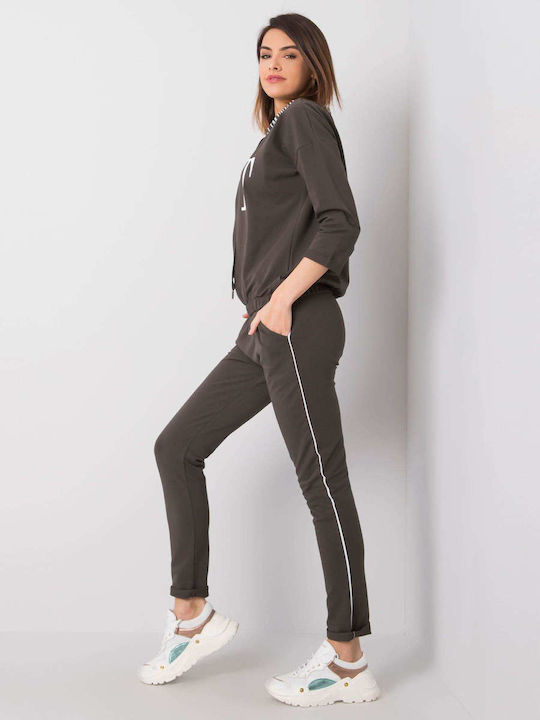 Relevance Damen-Sweatpants-Set Khaki