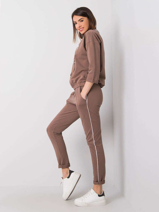 Relevance Damen-Sweatpants-Set Braun