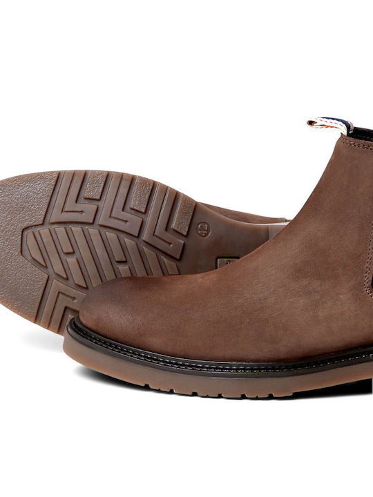 Δερμάτινα Chelsea Μποτάκια Brown Stone
