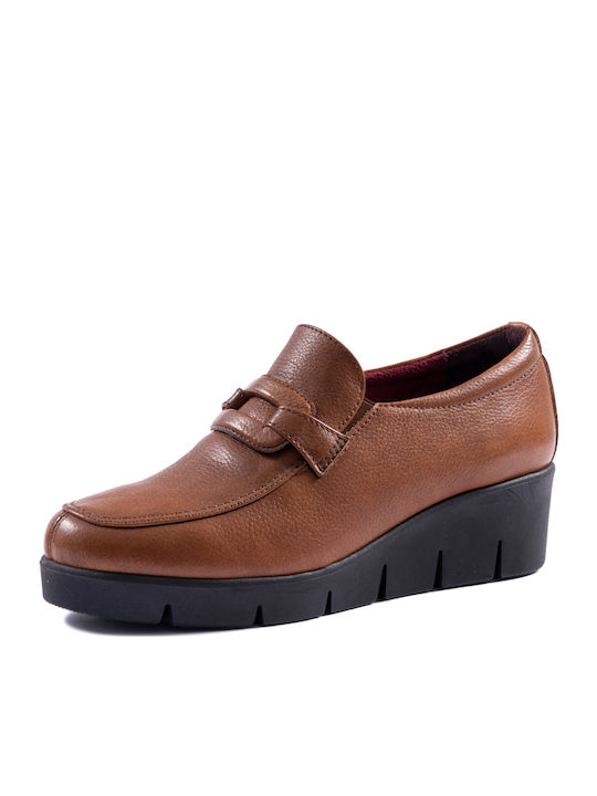 Δερμάτινα Γυναικεία Loafers σε Ταμπά Χρώμα