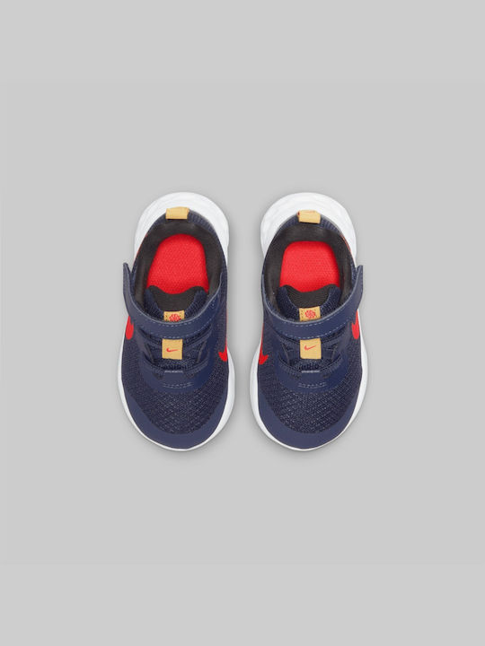 Nike Αthletische Kinderschuhe Laufen Revolution 6 Midnight Navy / Black / Yellow Ochre / Bright Crimson