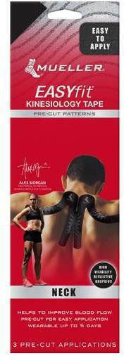 Mueller Kinesiology Tape Pre-Cut for Neck Kinesiology Tapes Black 3 Pieces