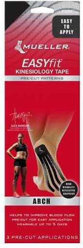 Mueller Kinesiology Tape Pre-Cut για Καμάρα Ταινίες Κινησιοθεραπείας Μαύρες 3τμχ