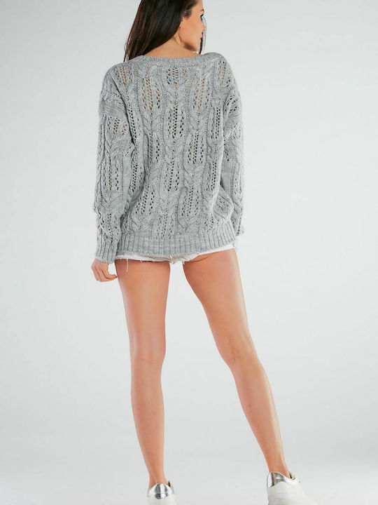 Awama Damen Langarm Pullover Gray