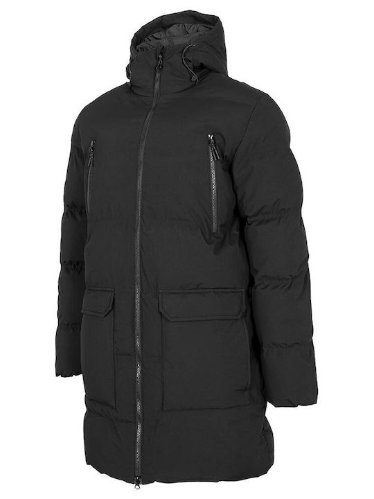 4F Herren Winter Jacke Lässig Schwarz