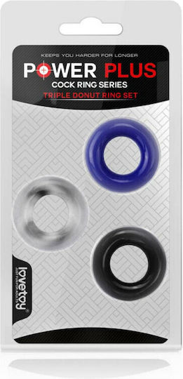 Lovetoy Power Plus Triple Donut Ring Set Set Cock Rings Cock 3buc