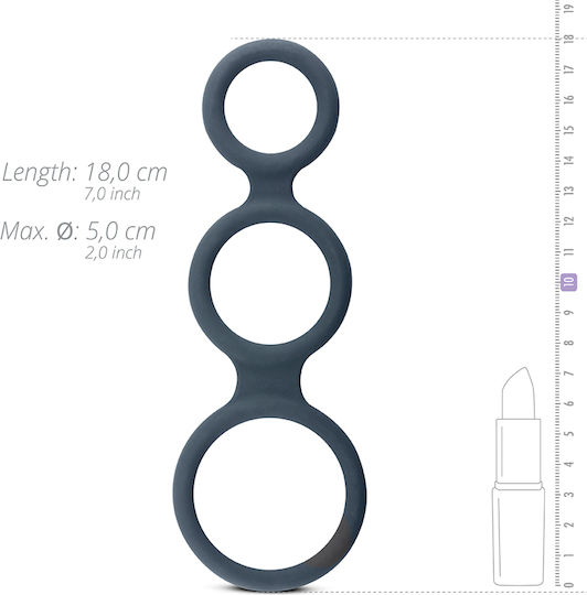 Boners Triple Cock Ring Grey