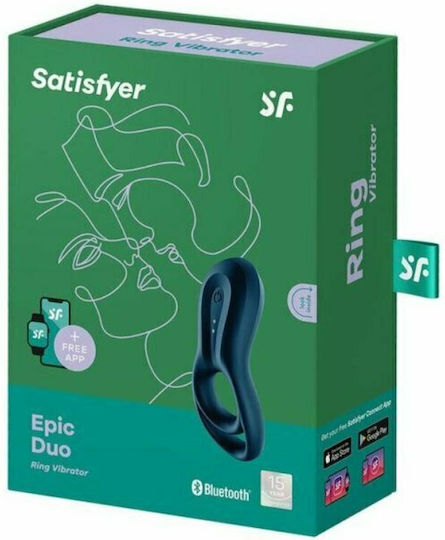 Satisfyer Epic Duo Δονούμενο Δαχτυλίδι Πέους Σιλικόνης Blue