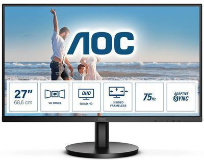 AOC Q27B3MA VA Monitor 27" QHD 2560x1440 cu Timp de Răspuns 4ms GTG