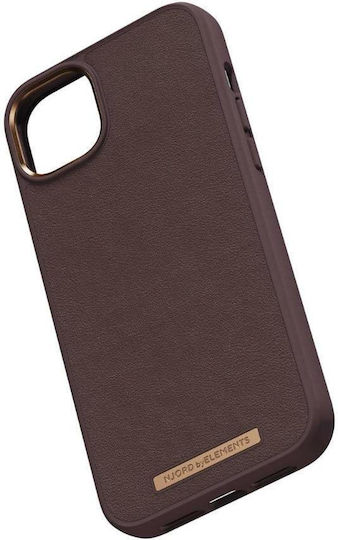 Njord Leather Back Cover Δερμάτινο 2mm Dark Brown (iPhone 14 Plus)