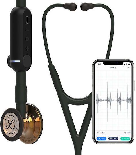 3M Core Digital Cardiology Adults Non Chill Double Head Stethoscope Black