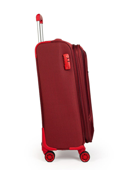 Cardinal 3300 Kabinen-Koffer Stoff Burgundisch mit 4 Räder Höhe 50cm