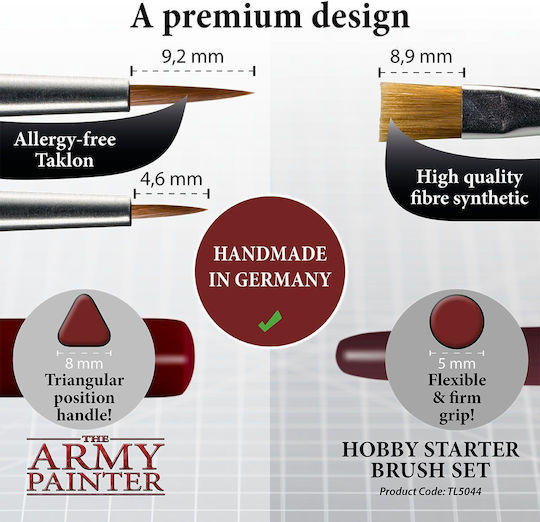 The Army Painter Hobby Starter Brush Set Подложка Моделиране 3бр TL5044