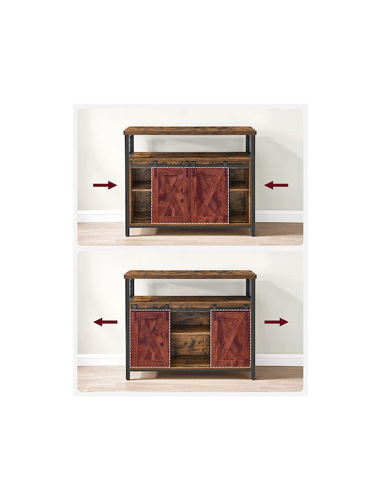 Μπουφές από Ξύλο & Μέταλλο Σκούρο Καφέ 100x33x80cm