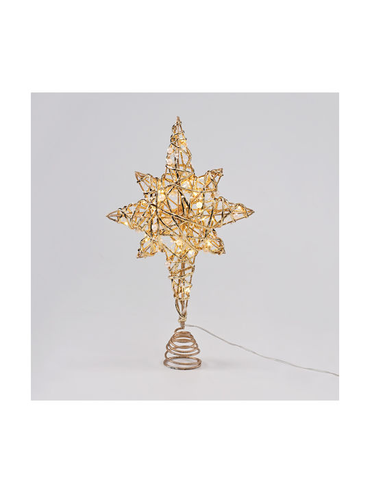 Hanging Star Gold Illuminated 20x20cm