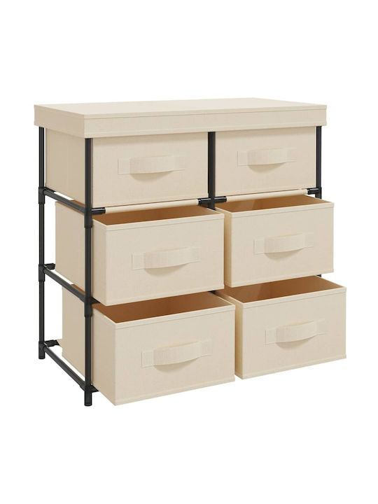 Office Storage Metal Drawer Cream L55xW29xH55cm