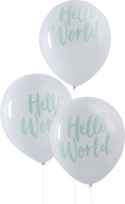 Set of 10 Balloons Latex White Baby Shower