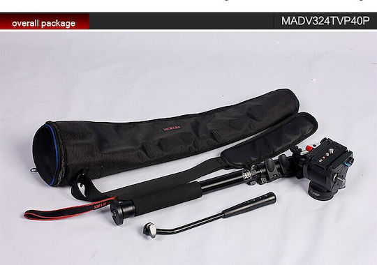 Photography & Video Monopod Made of Aluminum with Tripod Base with Hydraulic Head and 5kg Maximum Load