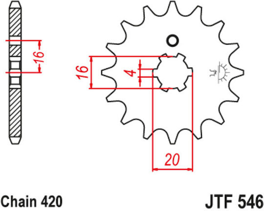 JT Sprockets Front Sprocket 14 Teeth for Kawasaki KX for Yamaha Crypton S 115 / Crypton-X 135