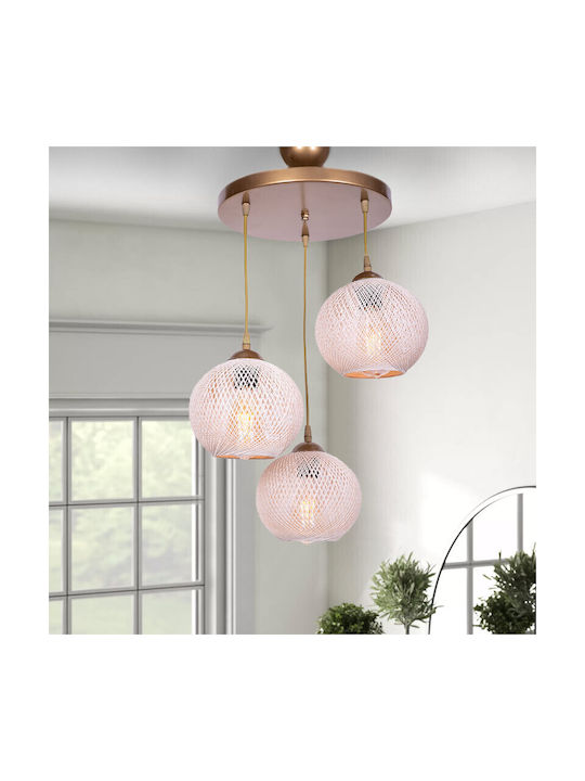 Megapap Riordan Pendant Light Gold with Rope for Socket E27 30x30x65cm