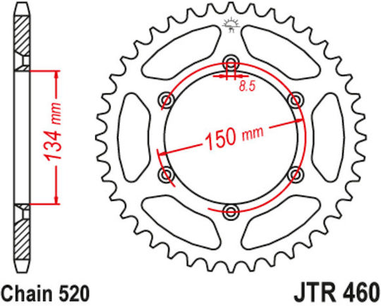 JT Sprockets Γρανάζι Πίσω 43 Δοντιών για Kawasaki KLX 250