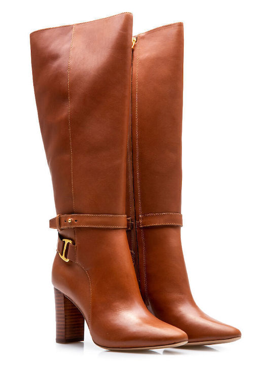 Leather High Heel Women's Boots Makenna Brown
