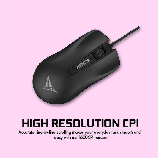 Alcatroz Asic 3 Wired Ergonomic Mouse Black