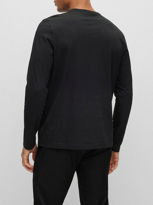 Hugo Boss Togn Curved Bluza Bărbătească cu Mânecă Lungă Neagră