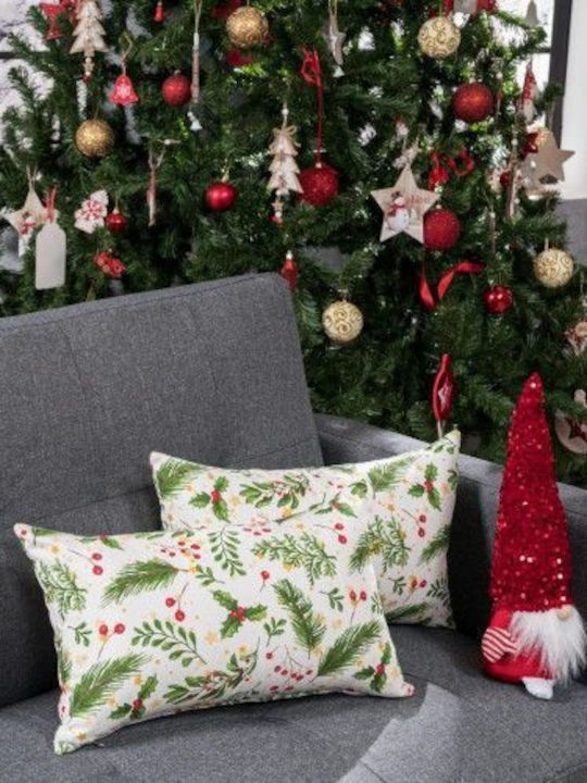 Teoran Christmas Decorative Square Pillowcase Mainz Multicolored with Stuffing 65x65pcs