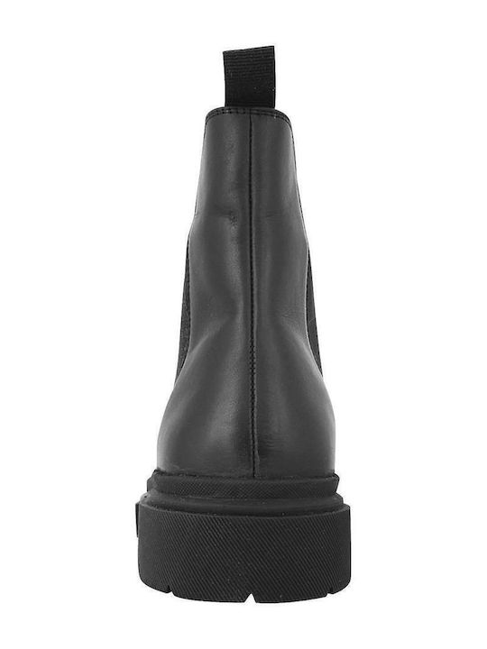 Ledice Leder Schwarz Chelsea Stiefeletten