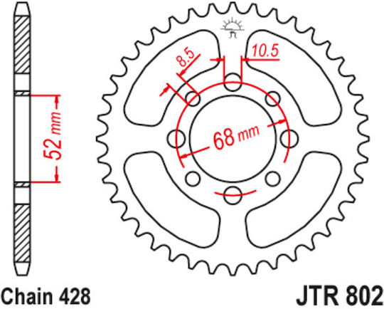 JT Sprockets Rear Sprocket 34 Teeth for Kawasaki KAZE R 115 for Suzuki Address