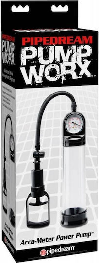 Pipedream Pump Worx Accu-Meter Power Pump Pompa Penis Negru