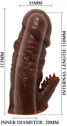 Baile Cock Sleeve Veins Penis Extension Brown 11.5cm