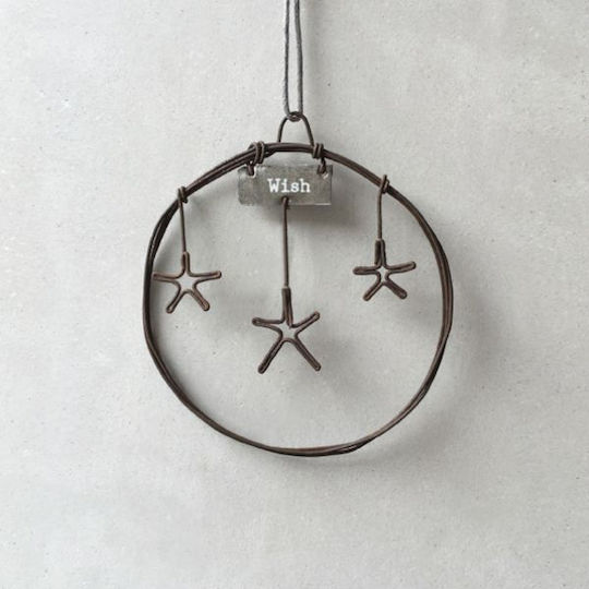 Synchronia Weihnachtsdekoration Metallisch Kranz mit Durchmesser 7cm. Stern,