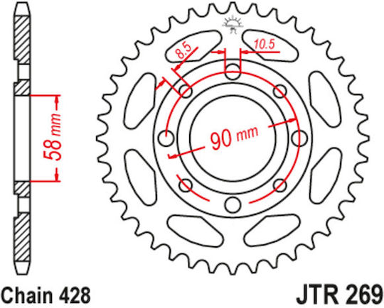 JT Sprockets Rear Sprocket 43 Teeth for Kymco Spike 125 Honda CM 125 / Kymco Spike 125