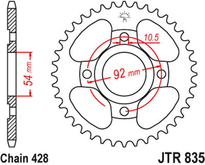 JT Sprockets Hinteres Ritzel 49 Zähne für Yamaha SR (Site-Reliability) 1995-2003