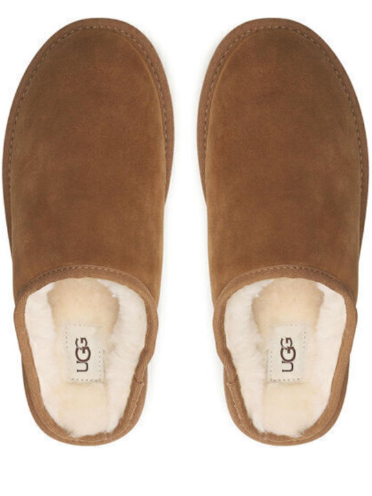 1129290 Men's Leather Slippers Brown