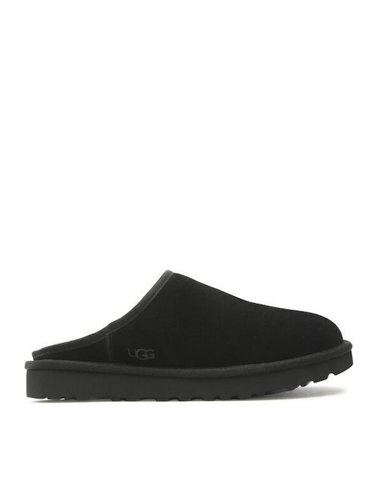 1129290 Men's Leather Slippers Black 1129290-BLK