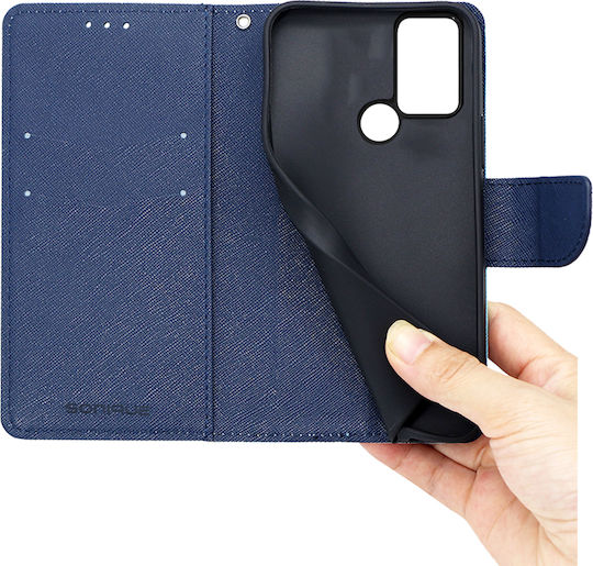 Sonique Trend Wallet Synthetic Leather Red / Dark Blue (TCL 305, 306, 30E)