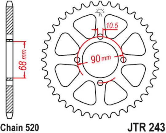 JT Sprockets Заден зъбен колело 42 Зъби за Honda Mtx (Мтх)