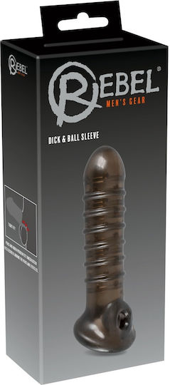 You2Toys Rebel Dick & Ball Sleeve Προέκταση Πέους Μαύρη 18cm