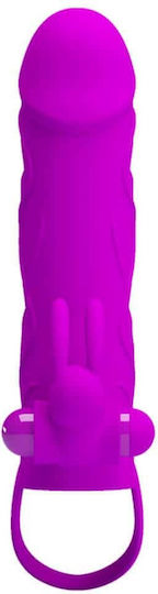 Pretty Love Penis Vibrating Sleeve Προέκταση Πέους mit Vibration Lila 14cm
