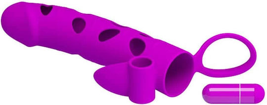 Pretty Love Penis Extension with Vibration Purple 17cm