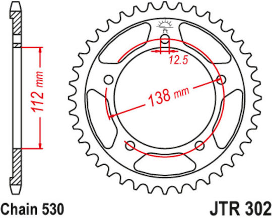 JT Sprockets Pinion spate 42 Dinți pentru Honda CBR 1100 XX Super Blackbird - CBR 1100 XX Super Vulturul Negru / CBR 900RR Fireblade - Lame de Foc CBR 900RR