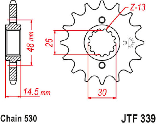 JT Sprockets Γρανάζι Μπροστά 18 Δοντιών για Honda CB 1000