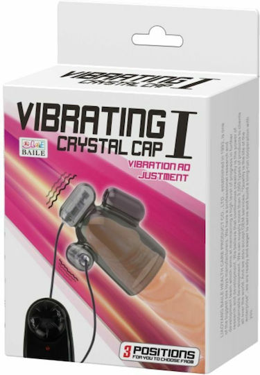 Baile Vibrating Crystal Cap I Προέκταση Πέους με Δόνηση Μαύρη