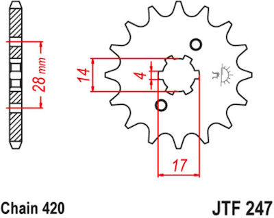 JT Sprockets Vorderes Ritzel 13 Zähne für Honda C50