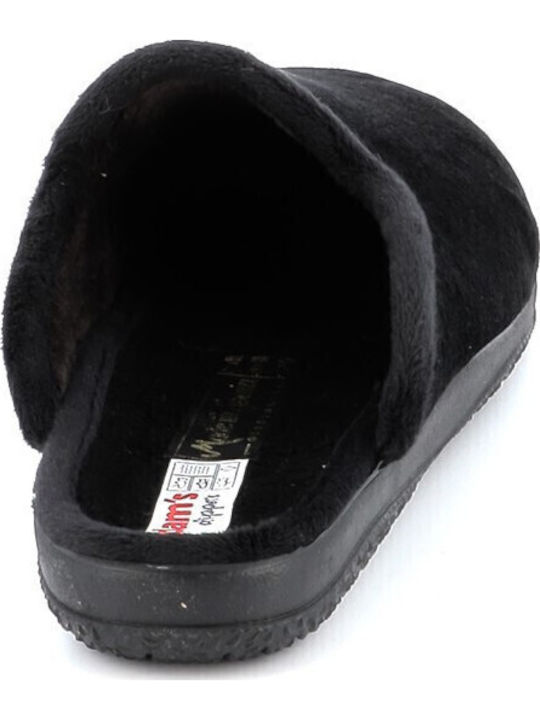 Ανδρικές Παντόφλες Με Fleece Μαύρες